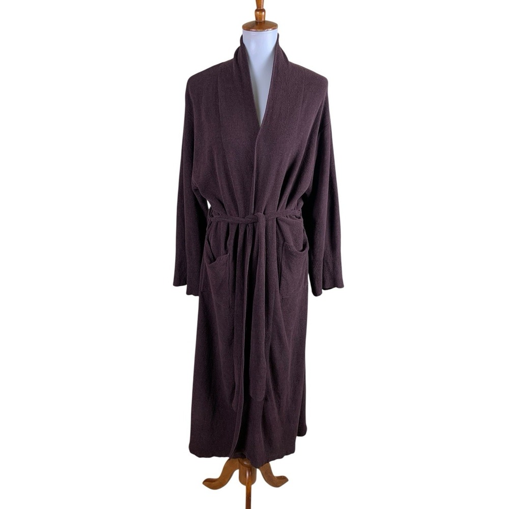 Natori Cruz Brown Plush Belted Robe Cozy Lounge Bathrobe One Size